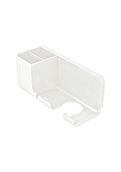 Duvara Monte Saç Kurutma Makinesi Tutucu - Pratik Banyo Organizeri Beyaz Aahşap