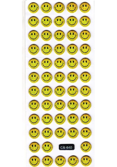 Sticker Kabartmalı Sticker Defter Planlayıcı Etiket Cb640 16x7 Cm- Mini Gülenyüz Çok Renkli