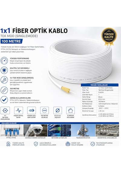 1X1 - Obk - Fiber - Kablo - 100 - Metre