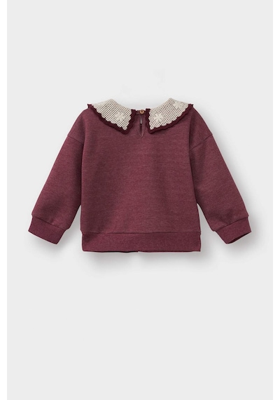 Defacto Kız Bebek Büyük Yaka Nakışlı Sweatshirt G4157a525aubr204 Bordo-br204