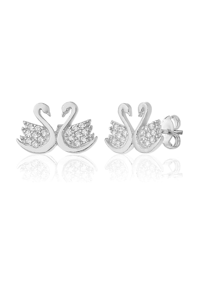 925 ayar Gümüş Zirkon Taşlı Kuğu Modeli küpe