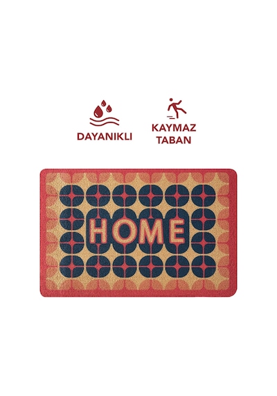 Cocojoy Pj012a Home Desenli Kalın Kaymaz Taban Nem Alıcı Şık Tasarım Kapı Önü Paspası Renklı
