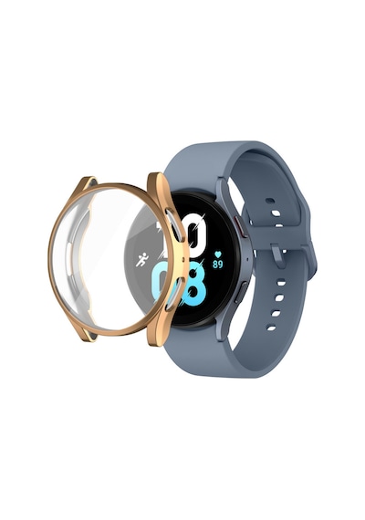Samsung Galaxy Watch 7 44mm Uyumlu Kasa Ekran Koruyucu 360 Tam Koruma Kılıf Kapak Rose Gold