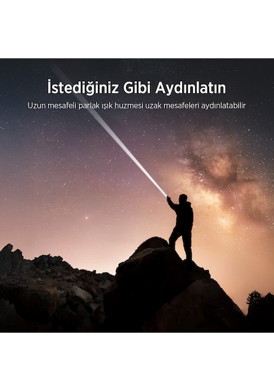 Bix Bx5102fl 60w Led 3000 Lümen Uzun Menzilli Kompakt El Feneri Gri