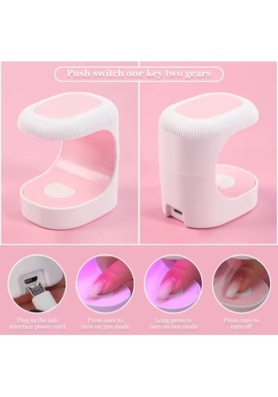 Mini Uv Lamba 6w Kalıcı Oje Nail Art Dizayn Süsleme Jel Tırnak