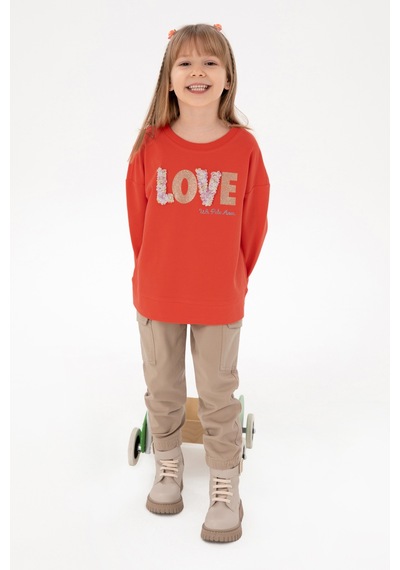 U.S. Polo Assn.  Kız Çocuk Nar Çiçeği Bisiklet Yaka Sweatshirt 50298159-VR239