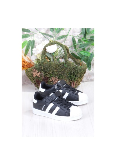 Fort Cool Star Rahat Esnek Sneaker Çocuk Spor Ayakkabı SİYAH-BEYAZ