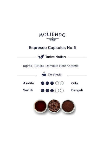 Moliendo No: 5 Nespresso Uyumlu Alüminyum Kapsül Kahve 10'lu