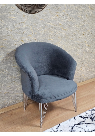 Zafir Tekli Teddy Krom Kaplama Telli Ayak Çay Seti Koltuk Tekli Berjer , Balkon, Salon, Ofis Fume
