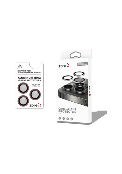 Apple iPhone 18 Pro Uyumlu Parmak İzi Bırakmayan Kamera Lens Koruyucu Cl-12 - Bordo - T42325
