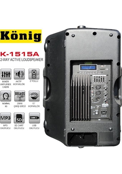 König K-1515A 15 Inc Aktif Hoparlör