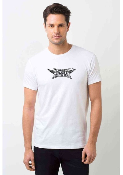 Babymetal Logo Baskılı Beyaz Erkek Tshirt