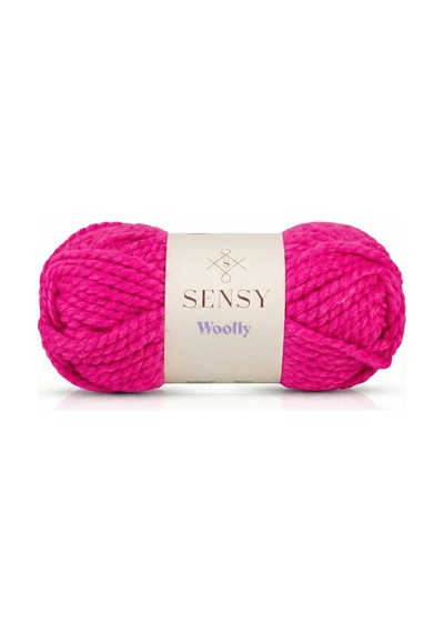 Sensy Premium Woolly El Örgü Ipi Atkı Bere Şapka Ip Panço Ipi Hırka Ipliği Fuşya