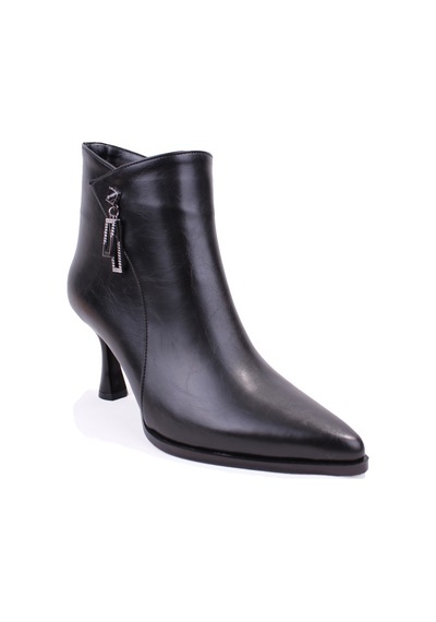 Dagoster Dza07-92826905 Siyah Klasik Fermuarlı 8 Cm İnce Topuklu Kadın Bot