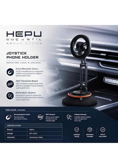 Lexroo Armor Series Hp-aa01 Güçlü Manyetik Araç İçi Telefon Tutucu Standart