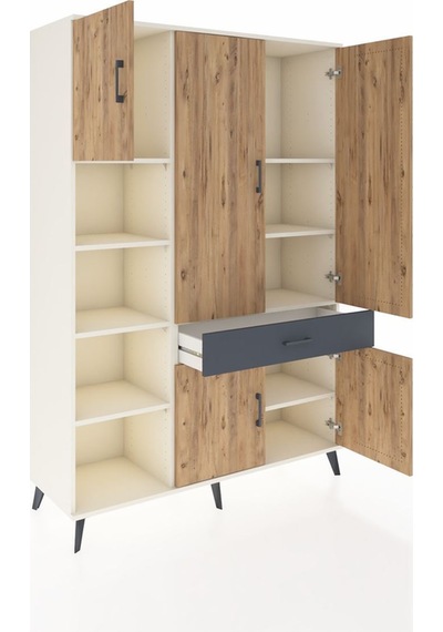 Hyperion Dolap 8 Raflı Tek Çekmeceli 5 Kapaklı 132x44x195 Aytaşı-çam/antrasit Atlas Çam/antrasıt - Aytası Hyperion Dolap 8 Raflı Tek Çekmeceli 5 Kapaklı 132x44x195 Aytaşı-çam/antrasit Atlas Çam/antrasıt - Aytası