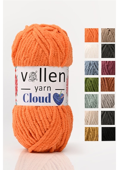 Vollenyarn Cloud,kadife Battaniye Ipi,el Örgü Ipi,tığ Işi Hırka Ipi,amıgurumi Oyuncak Ipi, Turuncu