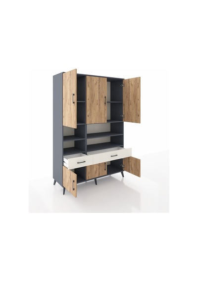 Hyperion Dolap 8 Raflı 2 Çekmeceli 6 Kapaklı 132x44x195 Antrasit-çam/aytaşı Atlas Çam/aytası Hyperion Dolap 8 Raflı 2 Çekmeceli 6 Kapaklı 132x44x195 Antrasit-çam/aytaşı Atlas Çam/aytası