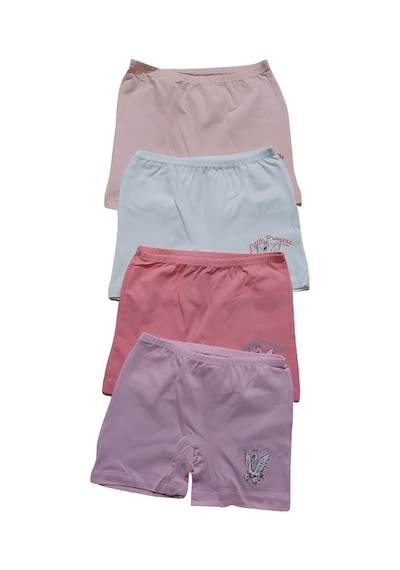İki Yıldız Kız Çocuk Baskılı Boxer 4'lü 7514 Karışık Renk