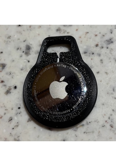 Apple Uyumlu AirTag İçin Dizayn Edilmiş Kılıf Anahtarlık Keychain Siyah