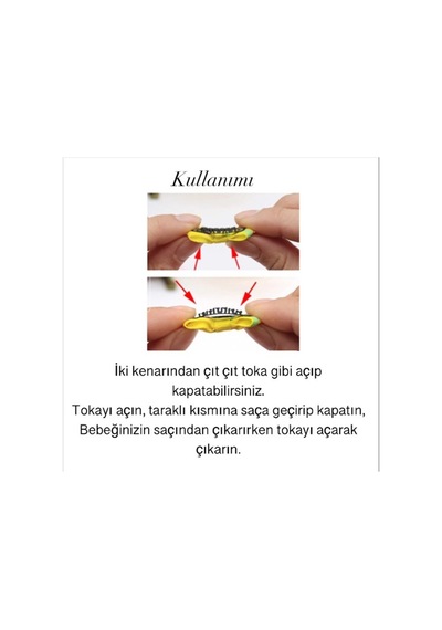 My Vintage Papatya Saçsız Bebek Tokası, Az Saçlı Kız Bebek Tokası, Çıtçıtlı Toka Tek Sarı