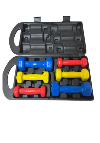 6 Kg Vinly Kaplı Dipping Dumbbell Set Kadınlar İçin Çantalı Dambı