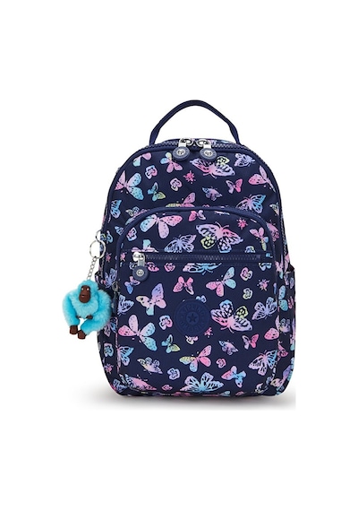 Kıplıng Seoul S Küçük Boy Sırt Çantası Mavi Butterfly Fun