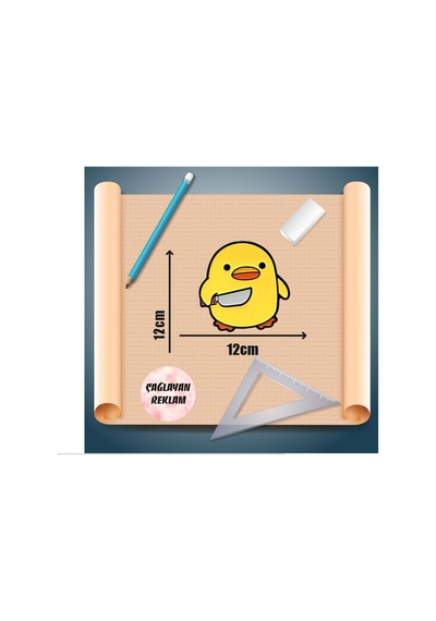 12x 12 Cm Piskopat Civciv Sticker Araba Laptop Oto Motor Sticker