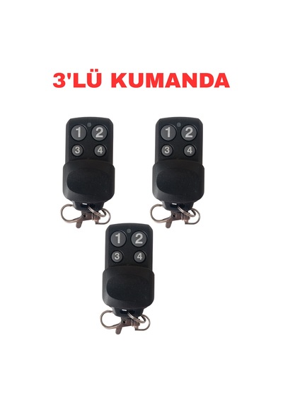 Uk-911 433.92mhz Kopyalanabilir Garaj Kumandası Bft Nice Beninca Uyumlu 4 Tuşlu 3 Adet
