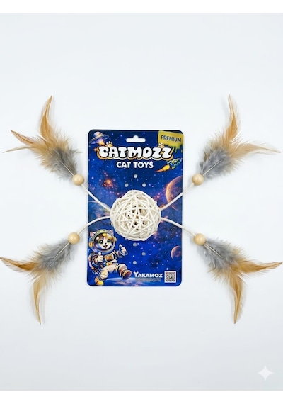 Catmozz Premium Doğal İpli Bambu Top
