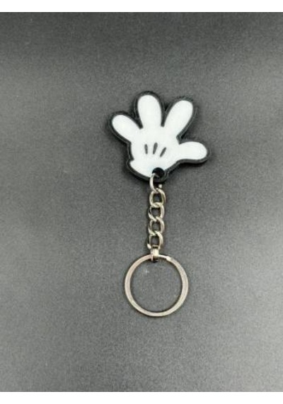 Mickey Mouse Eli Hand Sevimli Anahtarlık Siyah - Beyaz