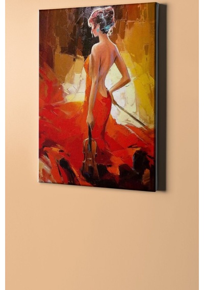 Webstyle Sayılarla Boyama Seti Kasnaklı Kırmızılı Kemancı 50 X 65 Cm
