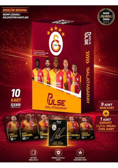 Mythos Pulse Galatasaray Futbolcu Kartları 10'lu Özel Kutu 2025/2026 Resmi Lisanslı