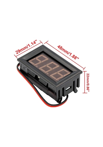 0.56 İnç Dc 0-30v Dijital Voltmetre Panel Tipi Mavi Renk 3 Telli