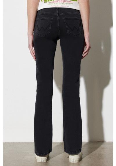 Wrangler Bootcut Fit Normal Bel Bol Paça Esnek Jean Kot Pantolon W28BCZ36C Siyah