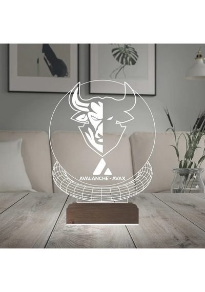 Luvivia Crypto Avalanche Avax Coin Kripto Finans 3d Lamba - Masa Gece Lambası Şeffaf