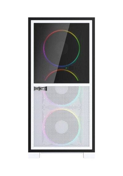 If8 Btf Beyaz Argb 4x12cm Fan Ters Çevirilebilir Temperli Cam Mesh Paneller Usb 3.0 E-atx