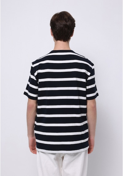 Colin's Colins Comfort Fit Yuvarlak Yaka Çizgili Erkek Lacivert Kısa Kol Tişört Cl1074051 Q1.v1 Nys Navy Strıped