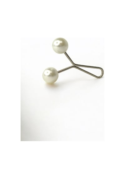 Loggia Eşarp Şal Klipsi Beyaz 12 Adet İnci Model Klips - Kadın Tesettür Aksesuar İğne Beyaz