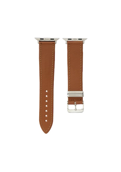 Goldoni Apple Watch Uyumlu İnce Taba Deri Kordon Metal Köprülü