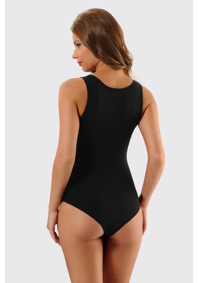 Hmd 3006 6'lı Kalın Askılı Çıtçıtlı Body - Siyah Siyah