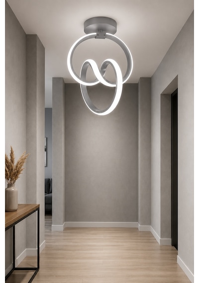 Evora Led Plafonyer Avize Beyaz Işık Gri