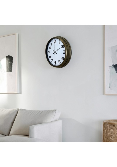 Almira Duvar Saati Antik Stil Eskitme 40 Cm Metal Duvar Saati