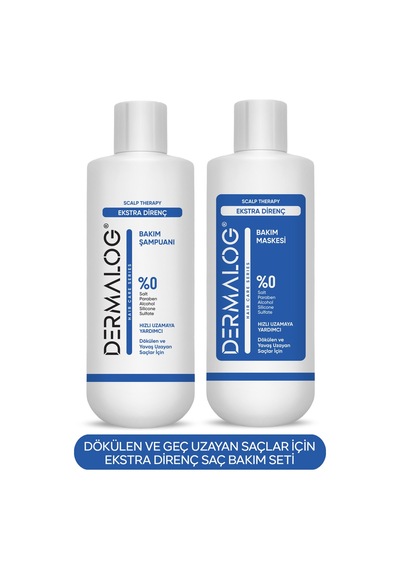 Dermalog Ekstra Direnç Saç Bakım Maskesi 500 ML + Ekstra Direnç Bakım Şampuanı 500 ML