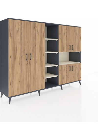 Hyperion Dolap 13 Raflı 6 Kapaklı 220x44x163 Antrasit-çam/aytaşı Atlas Çam/aytası - Antrasıt Hyperion Dolap 13 Raflı 6 Kapaklı 220x44x163 Antrasit-çam/aytaşı Atlas Çam/aytası - Antrasıt