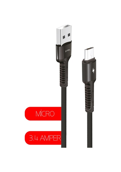 3.4 A Ultra Hızlı Micro To Usb Güçlendirilmiş Hasır Örgü Ultra Şarj Ve Data Kablosu Mt2413