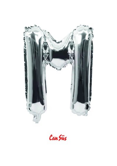 Harf Folyo Balon Gümüş 100cm 40 Inç M