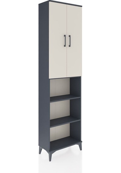 Arges Dolap 3 Raflı 2 Kapaklı Tek Askılı 60x30x221 Antrasit-aytaşı Antrasit