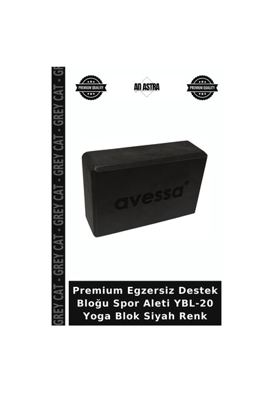 Premium Egzersiz Destek Bloğu Spor Aleti Ybl-20 Yoga Blok Siyah Renk