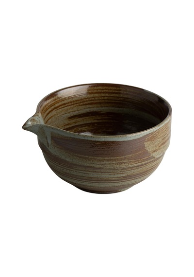 Matcha Çayı Kasesi Chawan Desenli Açık Gri